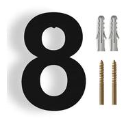 6/8/12 Inch Floating House Numbers Modern Metal Stainless Steel Door Number Silver/Black Mailbox Address Sign with Screws, for Wall Decor Apartment Garden Yard Hotel Cafe Office Street(Black 8,8In)