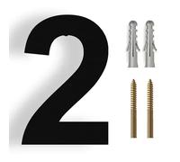 6/8/12 Inch Floating House Numbers Modern Metal Stainless Steel Door Number Silver/Black Mailbox Address Sign with Screws, for Wall Decor Apartment Garden Yard Hotel Cafe Office Street(Black 2,12In)