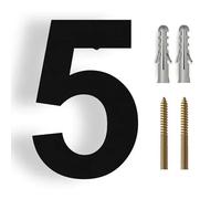 6/8/12 Inch Floating House Numbers Modern Metal Stainless Steel Door Number Silver/Black Mailbox Address Sign with Screws, for Wall Decor Apartment Garden Yard Hotel Cafe Office Street(Black 5,8In)