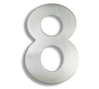 6/8/12 Inch Floating House Numbers Modern Metal Stainless Steel Door Number Silver/Black Mailbox Address Sign with Screws, for Wall Decor Apartment Garden Yard Hotel Cafe Office Street(Silver 8,12In)