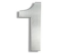 6/8/12 Inch Floating House Numbers Modern Metal Stainless Steel Door Number Silver/Black Mailbox Address Sign with Screws, for Wall Decor Apartment Garden Yard Hotel Cafe Office Street(Silver 1,12In)