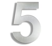 6/8/12 Inch Floating House Numbers Modern Metal Stainless Steel Door Number Silver/Black Mailbox Address Sign with Screws, for Wall Decor Apartment Garden Yard Hotel Cafe Office Street(Silver 5,6In)