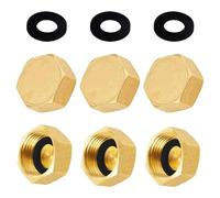 6/8/12 Pieces Sturdy Brass Garden Hose End Caps 3/4Inch Female Thread for Secure Watering Equipment Garden Hose End Caps
