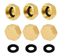 6/8 / 12 Pieces Sturdy Brass Garden Hose End Caps 3 / 4Inch Female Thread for Secure Watering Equipment High Strengths Hose Caps