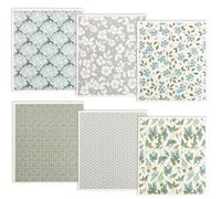 6/8/12Pcs Washable Swedish Dishcloth Reusable Cellulose Sponge Cloths Biodegradable Ecokind Cleaning Cloths for Kitchen Bathroom Dishes 6.7 * 7.7 Inch (6pcs Floral Geometry)