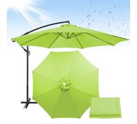 6/8 Arm Replacement Outdoor Parasol Canopy - 200cm/270cm/300cm Garden Patio Umbrella Fabric Cover Ideal for Beach Pool Market & Yard - Grass Green (2.7m/106in)