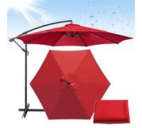 6/8 Arms Outdoor Parasol Replacement Canopy200/270/300cm Waterproof Patio Table Umbrella Cover Ideal for Garden Beach Pool MarketRed 6 Rib 2m/78in