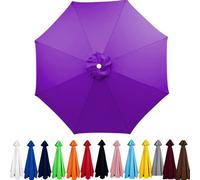 6/8 Arms Umbrella Replacement Cover, Waterproof Parasol Canopy Replacement, Strong and Thicck Parasol Top Fabric for Garden Lawn Backyard Pool(Purple,300cm-6ribs)