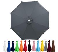 6/8 Arms Umbrella Replacement Cover, Waterproof Parasol Canopy Replacement, Strong and Thicck Parasol Top Fabric for Garden Lawn Backyard Pool(Gray,250cm-8ribs)