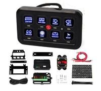 6/8 Gangs Universal LED Switch Panel 12V Light On-Off Control Relays System Slim Electronic Relay System for SUV Boat Caravan(KG-8L)