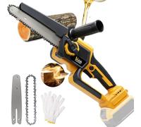 6/8 inch Fit for DeWalt 18-21V Cordless Mini Chainsaw,Handheld Electric Chain Saw with LED Light for Tree Trimming Branch Pruning Wood Cutting Firewood,Lightweight Saw for Garden Yard (No Battery
