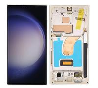 6.8 inch Original for S23 Ultra, LCD Display Digitizer S23ultra 5G S918B LCD Screen Replacement with Frame, EU International Version, Support Fingerprint (Gold)
