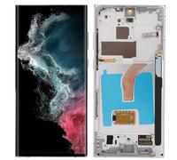 6.8 OLED for S22 Ultra, LED LCD Display Touch Screen Digitizer Assembly S22ultra 5G SM S908B, LCD Screen Replacement with Frame, EU International Version (Silver)