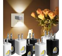 6/8 Pack LED Wall Socket Night Light Plug in Wall, 2026 New Mini LED Night Light Plug in Wall, Toilet Target Light, 360° Adjustable Lighting for Bedroom, Bathroom, Stairs & Hallway (Mix *6)