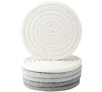 6/8 Pcs Vintage Round Woven Coasters，Absorbent & Heat-Resistant for Home Coffee Table Desk Cups Tabletop Protection，Boho Decor for Living Room, Birthday Gifts for Women