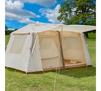 6-8 Person Inflatable Camping Tent with Rainfly,2 Rooms Double-Layer Air Tent Waterproof Glamping Tents for Camping, Easy Setup Blew Up Tents for Family,Inflatable Tent House with Large Vestibule