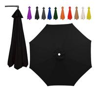 6/8 Ribs Market Parasol Canopy Top UV Protection Waterproof No Deformation Or Fading, Diameter 2.3m 2.5m 2.7m3m, Multicolor Folding Sun Umbrella Replacement Cover Polyester Fabric(Black,2.7M/8Ribs)