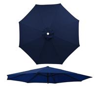 6/8 Ribs Patio Replacement Umbrella Canopy, 7.5ft 9.8ft 13.1ft Round Parasol Cover, Thickening Sunshade Cloth for Beach Market, Lightweight(Navy Blue,8 Ribs 270cm)