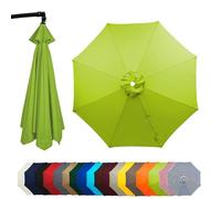 6/8 Ribs Patio Umbrella Canopy Replacement Canvas for 2/2.5/3.5/4-Meter, Strong Thick Waterproof Outdoor Market Table Parasols Replacement Cloth Fabric, For Garden(Green,(6Rib)250cm)