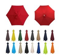 6/8 Ribs patio umbrella replacement canopy, Cantilever Parasol Top Fabric Cover Sunshade Cloth, 6.5ft/8.8ft/9.8ft for Outdoor Patio Table Umbrella Replacement Cover(Color:Red,Size:6ribs:2m/6.5ft)