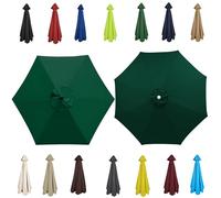 6/8 Ribs Umbrella Replacement Top Cover, 3.0m 2.7m 2.30m 2m Replacement Parasol Fabric Cover, Parasol Replacement Canopy, Breathable UV Protective, for Patio Market Yard Backyard(Turquoise,2.30m/6 Arm