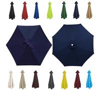 6/8 Ribs Umbrella Replacement Top Cover, 3.0m 2.7m 2.30m 2m Replacement Parasol Fabric Cover, Parasol Replacement Canopy, Breathable UV Protective, for Patio Market Yard Backyard(Navy blue,2.30m/6 Arm