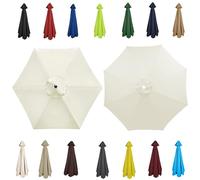 6/8 Ribs Umbrella Replacement Top Cover, 3.0m 2.7m 2.30m 2m Replacement Parasol Fabric Cover, Parasol Replacement Canopy, Breathable UV Protective, for Patio Market Yard Backyard(Beige,3.0m/6 Arms)