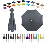 6/8 Ribs Umbrella Replacement Top, Parasol Replacement Canopy, Replacement Parasol Fabric Cover, Breathable/UV Protective, For Patio/Market/Yard/Backyard/Pool/Market(Grey,8 ribs: 3.0m/9.8ft)