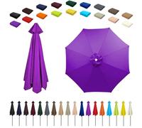 6/8 Ribs Umbrella Replacement Top, Parasol Replacement Canopy, Replacement Parasol Fabric Cover, Breathable/UV Protective, For Patio/Market/Yard/Backyard/Pool/Market(Purple,6 ribs: 2.5m/8.2ft)