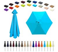 6/8 Ribs Umbrella Replacement Top, Parasol Replacement Canopy, Replacement Parasol Fabric Cover, Breathable/UV Protective, For Patio/Market/Yard/Backyard/Pool/Market(Lake Blue,6 ribs: 3.0m/9.8ft)