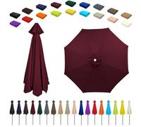 6/8 Ribs Umbrella Replacement Top, Parasol Replacement Canopy, Replacement Parasol Fabric Cover, Breathable/UV Protective, For Patio/Market/Yard/Backyard/Pool/Market(Dark Red,8 ribs: 3.0m/9.8ft)