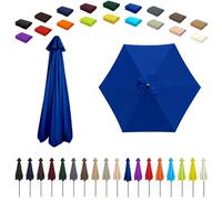 6/8 Ribs Umbrella Replacement Top, Parasol Replacement Canopy, Replacement Parasol Fabric Cover, Breathable/UV Protective, For Patio/Market/Yard/Backyard/Pool/Market(Sapphire Blue,6 ribs: 2m/6.6ft)