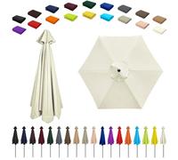 6/8 Ribs Umbrella Replacement Top, Parasol Replacement Canopy, Replacement Parasol Fabric Cover, Breathable/UV Protective, For Patio/Market/Yard/Backyard/Pool/Market(White,6 ribs: 2m/6.6ft)