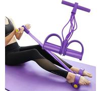 6/8-Tube Elastic Resistance Bands with Handles, Pedal Puller Resistance Band Multifunction Yoga Sit-up Pull Rope Men Women Foot Pedal Exerciser for Home Gym, Yoga, Pilates (Purple, 8 Tube)