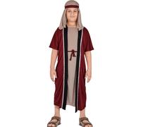 (6-8 Years, Crimson) Girls Boys Xmas Nativity Joseph Costume 3-14 Yr