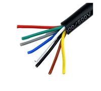 6/8Cores Silicone Wire 20AWG Black Jacket Cable Electronic Plug In Terminal Block Connection Electric(Silicone-8C,6m 20 AWG)