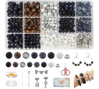 6/8mm Natural Stone Beads for Jewelry Making, 450Pcs Bracelet Making Kit