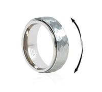 6/8mm Titanium Tungsten Spinner Wedding Mens Rings Half Size, Nickel Free Fidget Anxiety Ring for Men Women, Basic Plain Brushed/Brick/Cross/Hammered Engagement Promise Ring for Him Comfort fit 4-16