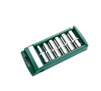 6/9/10pcs Hex Socket Wrench Head Set 1/4 3/8 1/2 Short Long Socket Deep Nut Driver Sleeve Spanner End Ratchet Tool with Holder for Electric Drill(Long 6pcs 12.7mm)