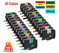 6/9/12/18/24mm Compatible Brother Label Tape TZe-231 TZe-241 TZe-251 TZe-211 TZe-334 For P touch PT-H110 E105 H101C H100LB D210 Black on Silver