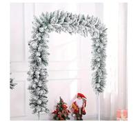 6/9 FT Christmas Snow Flocked Garland, Artificial White Flocked Christmas Garland Wreath, Frosted Garlands Decorations with Pine Frosted Xmas Wreath for Mantle Dining Table Stairs (6FT)