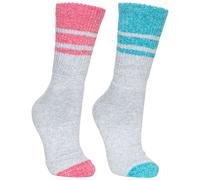 (6/9, Marine Marl/Raspberry Marl) Trespass Womens Anti Blister Walking Socks 2 Pack