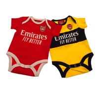 (6-9 Months, Red/Yellow/Black) Arsenal FC Baby Bodysuit (Pack of 2)