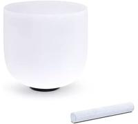 6" A/B Crystal Singing Bowl For Sound Healing Meditation, Frosted Quartz Crystal Singing Bowl With Suede Striker And O-ring,B Note,outstanding78