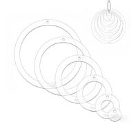 6 Acrylic Circle Quilting Templates for Fabric Crafts and Sewing Projects, Designed for Easy Handling and Storage with Binder Ring Holder