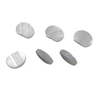 6 Acrylic Tuning Key Buttons Peg Guitar Tuner-Machine Replacement Head White | 4mm Mount Hole Universal Guitar Buttons | Dimension: 24 x 17 mm