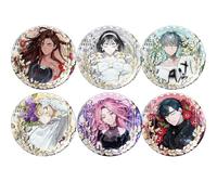 6 Alien Stages Tinplate Badge Game Figure Brooch Cool Pins, Metal, Alien Stages Cosplay Accessories, 58mm