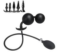 6 Anal Plug Set,Inflatable Anal Plug with Pump & 2 Anal Balls,Butt Plug Dildo,Anal Dildo XXL,Giant Dildo Butt Plug,Anal Spreader,Anal Beads Anal Chain Anal Toys,Anal Toy Masturbator