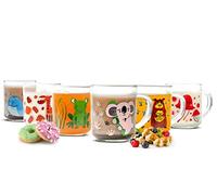 6 Animal Design Beakers 250ml Tea Glasses Children's Drinking Glasses/Juice Glasses Set