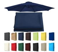 6 Arms/8 Arms Sun Umbrella Replacement Cloth, 200/270/300 CM Umbrella Replacement Canopy Cantilever Parasol Top Fabric Cover Sunshade Cloth - For Garden Patio Yard Beach Pool Market Table(Color:Navy b